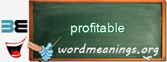 WordMeaning blackboard for profitable